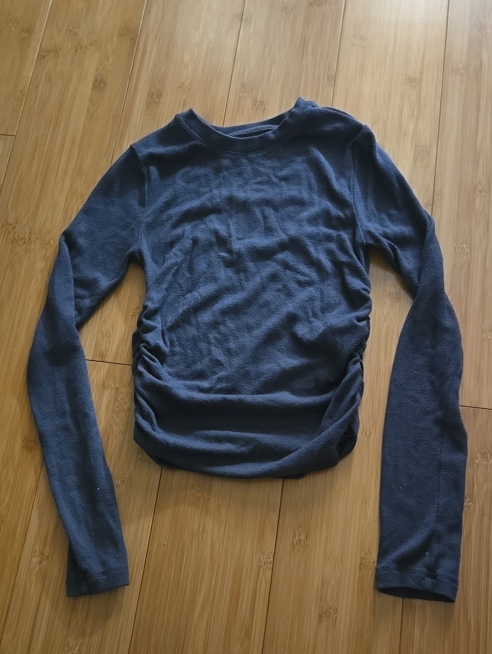 Madewell Gray Ruched-Side Long Sleeve Tee - XS